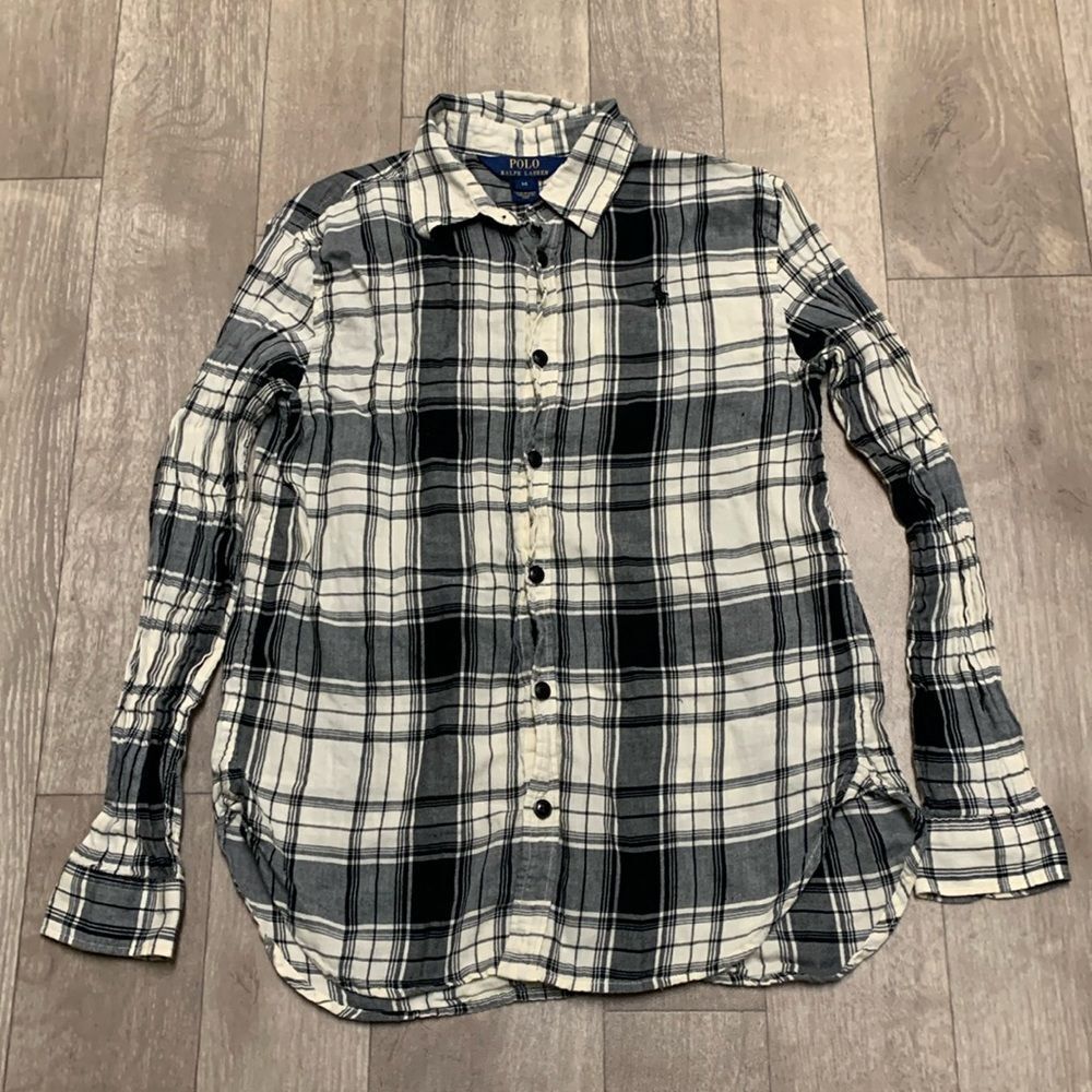 Girls Polo Ralph Lauren‎ Plaid Button Down Casual Shirt